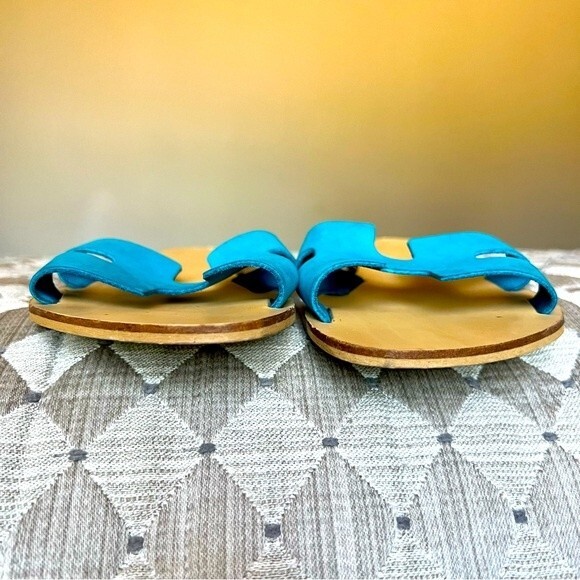 Yasemi Turquoise Teal Slip On Slide Flat H-Band Sandal Shoes Women’s EU 40 US 9 - Picture 8 of 15